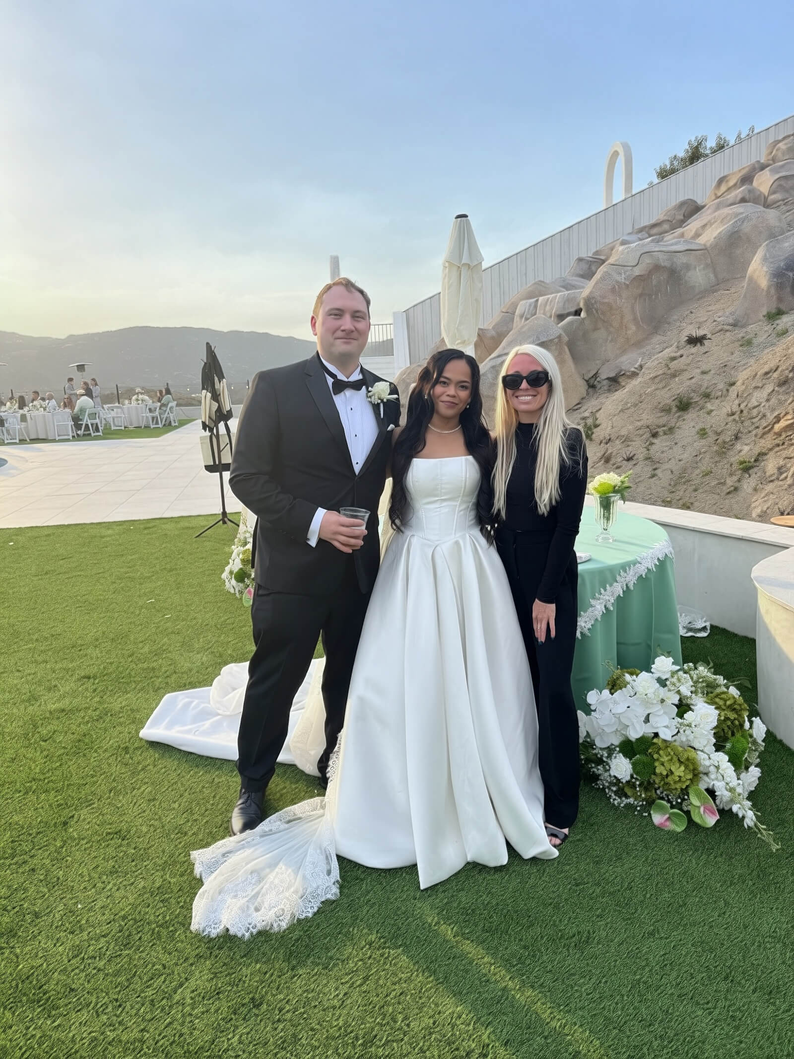 Farley and Joe at their wedding reception